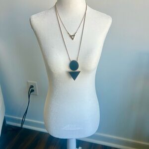 Gold / black geometric necklace